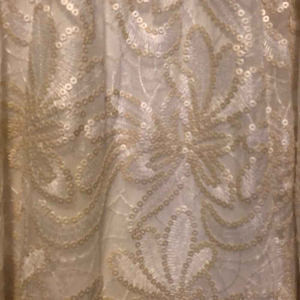 Adrianna Papell white sequined gown. NWT